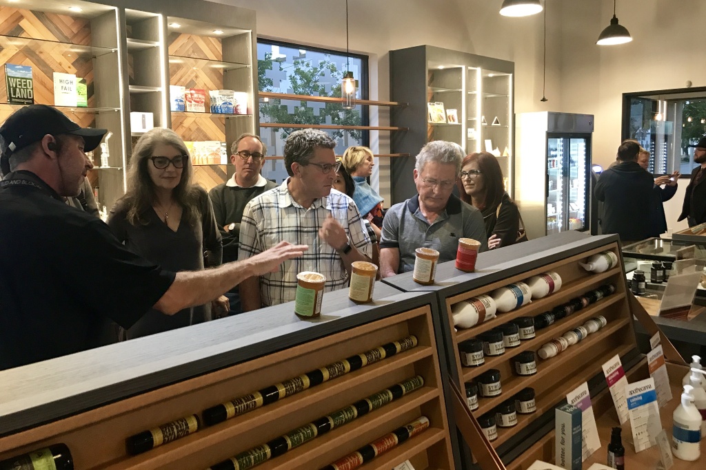 Bud and Bloom medical marijuana dispensary Visitors get a tour of the Bud and Bloom medical marijuana dispensary in Santa Ana, May 5, 2017.