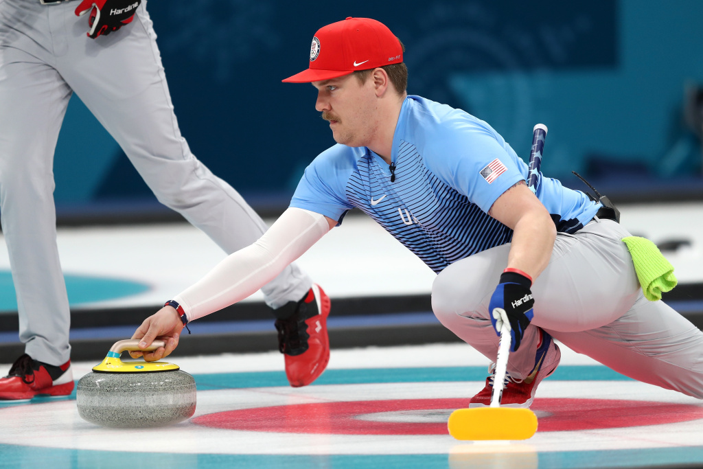 Curling - Winter Olympics Day 15 GANGNEUNG, SOUTH KOREA - FEBRUARY 24: Matt Hamilton of the United States looks on during the game against Sweden during the Curling Men's Gold Medal game on day fifteen of the PyeongChang 2018 Winter Olympic Games at Gangneung Curling Centre on February 24, 2018 in Gangneung, South Korea. (Photo by Richard Heathcote/Getty Images)