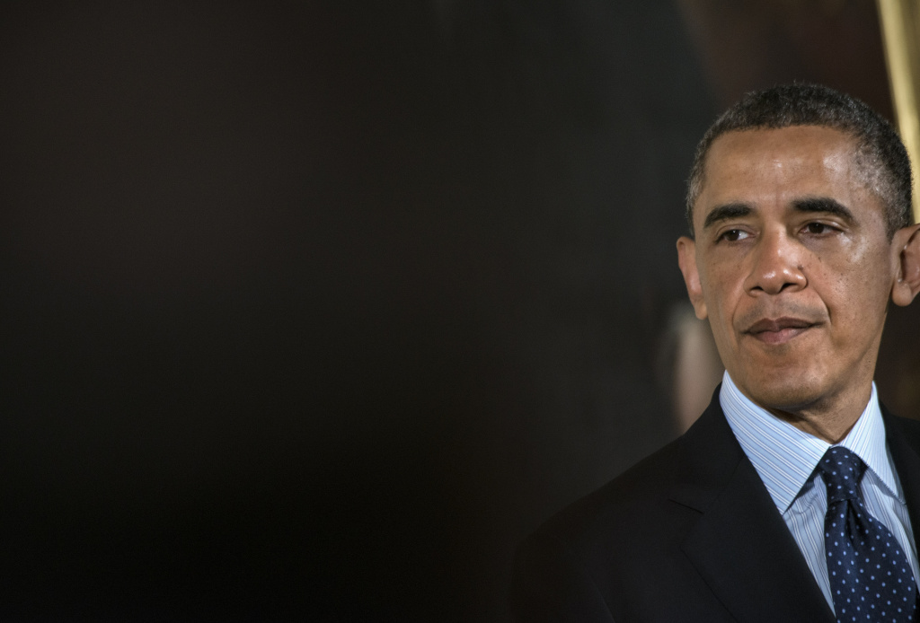 US-POLITICS-BREAKFAST-OBAMA US President Barack Obama pauses while speaking during an event in the East Room of the White House April 5, 2013 in Washington, DC. Obama hosted US Vice President Joseph R. Biden and others for a prayer breakfast to celebrate the Easter holiday.