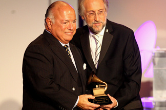 Frank Dileo (L) accepts an award for recording artist Michael Jackson from Neil Portnow, President/CEO of the Recording Academy during the 52nd annual GRAMMY Awards-Special Merit Awards at the Wilshire Ebell Theater on January 30, 2010 in Los Angeles, California.