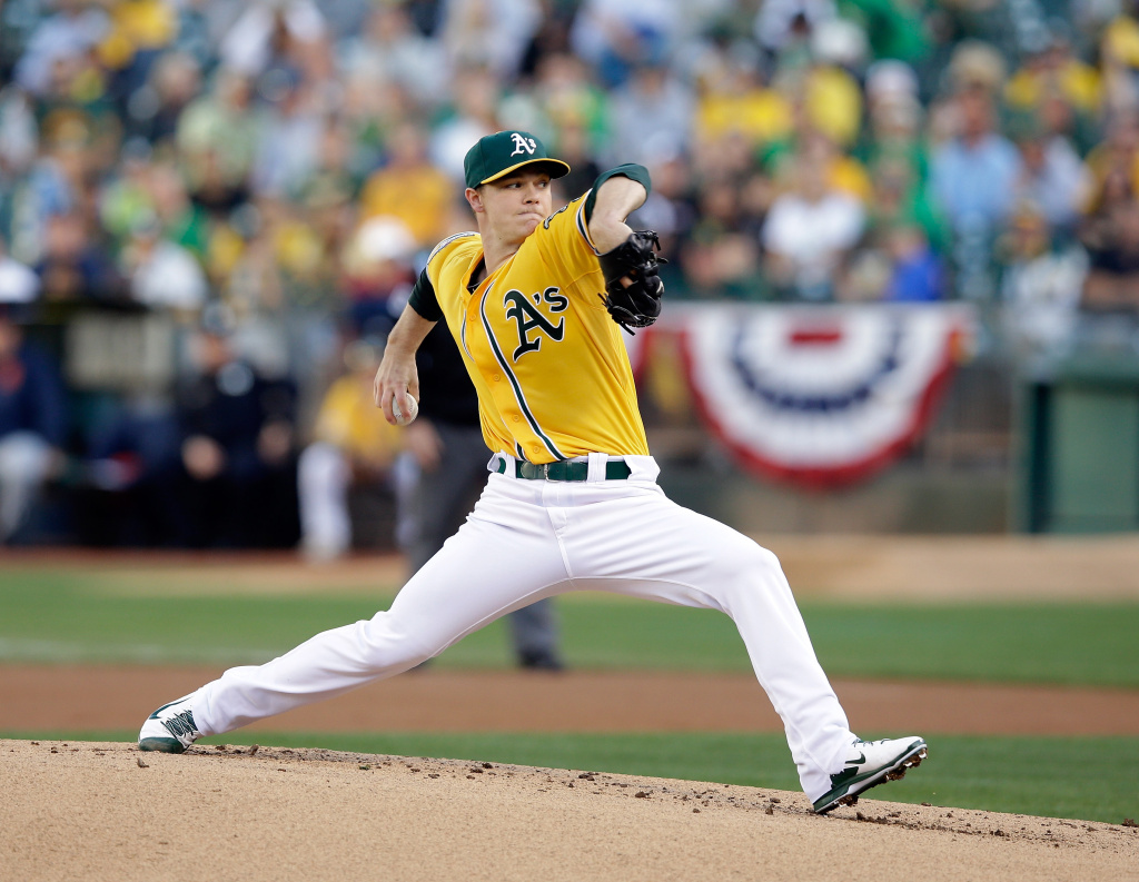 Division Series - Detroit Tigers v Oakland Athletics - Game Five Sonny Gray #54 of the Oakland Athletics pitches against the Detroit Tigers at O.co Coliseum on October 10, 2013 in Oakland, California.