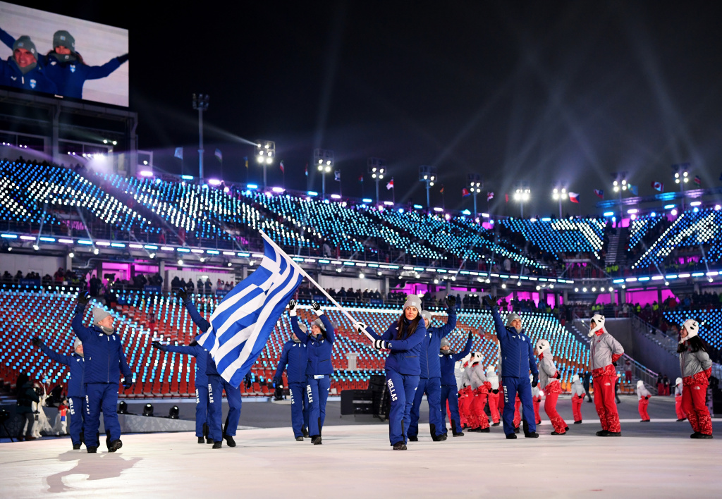 2018 Winter Olympic Games - Opening Ceremony By tradition, Greece, the home of the original Olympics, enters first.