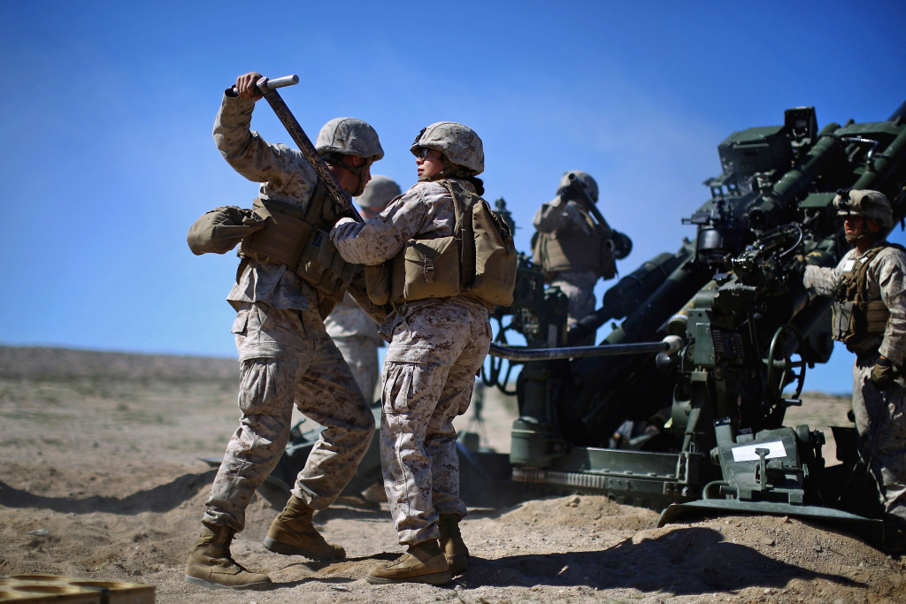 Pentagon chief Ash Carter is expected to announce that women can now serve in frontline combat posts. Here Carolina Ortiz moves away from a 155 mm artillery piece after loading it during a live-fire exercise at the Marine base in Twentynine Palms, Calif., Pentagon chief Ash Carter is expected to announce that women can now serve in frontline combat posts. Here Carolina Ortiz moves away from a 155 mm artillery piece after loading it during a live-fire exercise at the Marine base in Twentynine Palms, Calif., earlier this year, in a a months-long study of how women might perform in ground combat jobs.