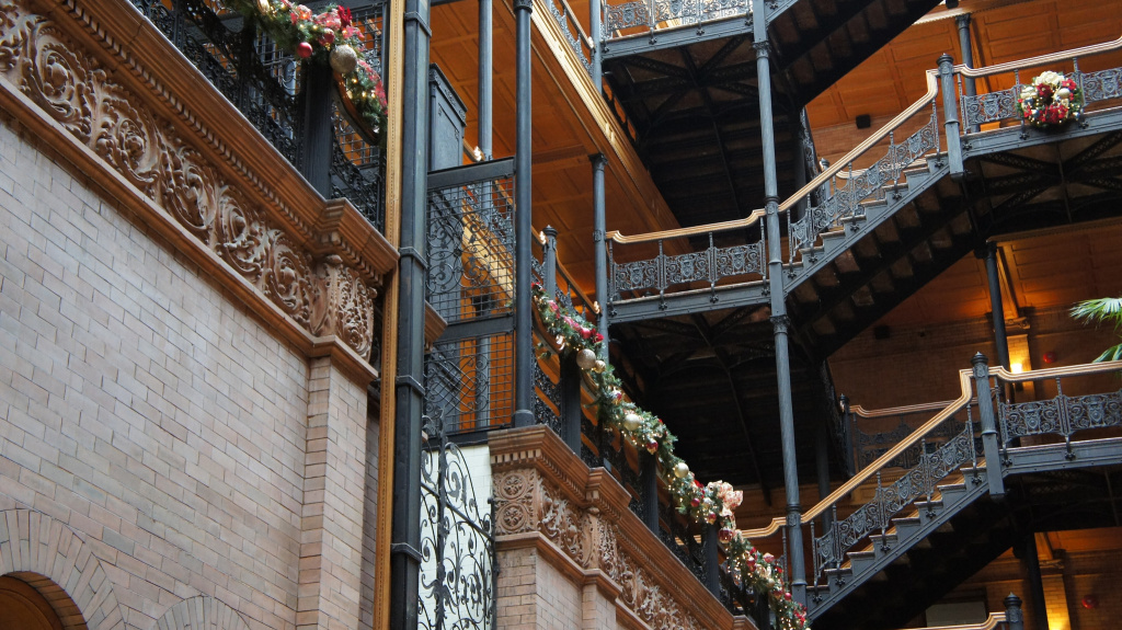 Bradbury Building interior Interior of the Bradbury building.