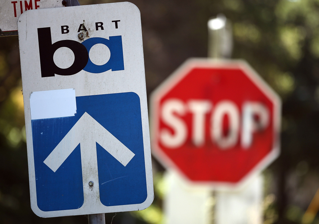 Bay Area Transportation Workers Strike Looms Ahead Of Monday Deadline A sign is posted outside of the Bay Area Rapid Transit (BART) Rockridge station on August 2, 2013 in Oakland.