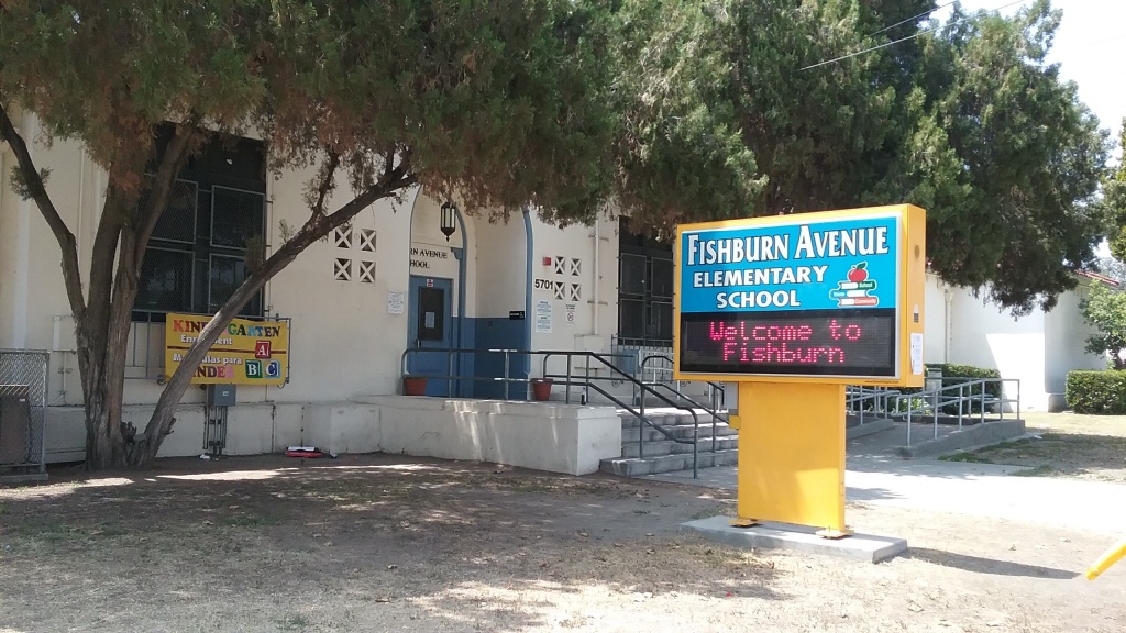 Fishburn Elementary School in Maywood Fishburn Avenue Elementary School school in Maywood is one of several LAUSD schools that tested high for lead.