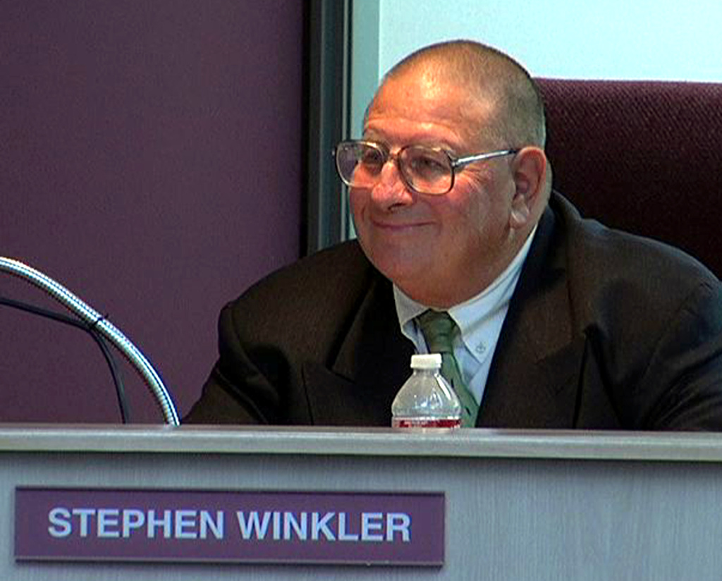 Saugus Union board member Stephen Winkler smiled frequently throughout the meeting.