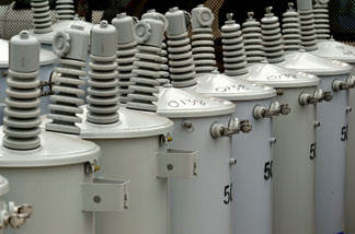 File photo: New electrical transformers are seen at a Pacific Gas & Electric storage facility May 29, 2003 in San Francisco, California.