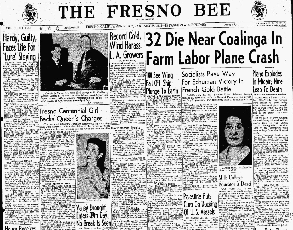 Take Two Coalinga 'deportee' plane crash sparks search, 65 years