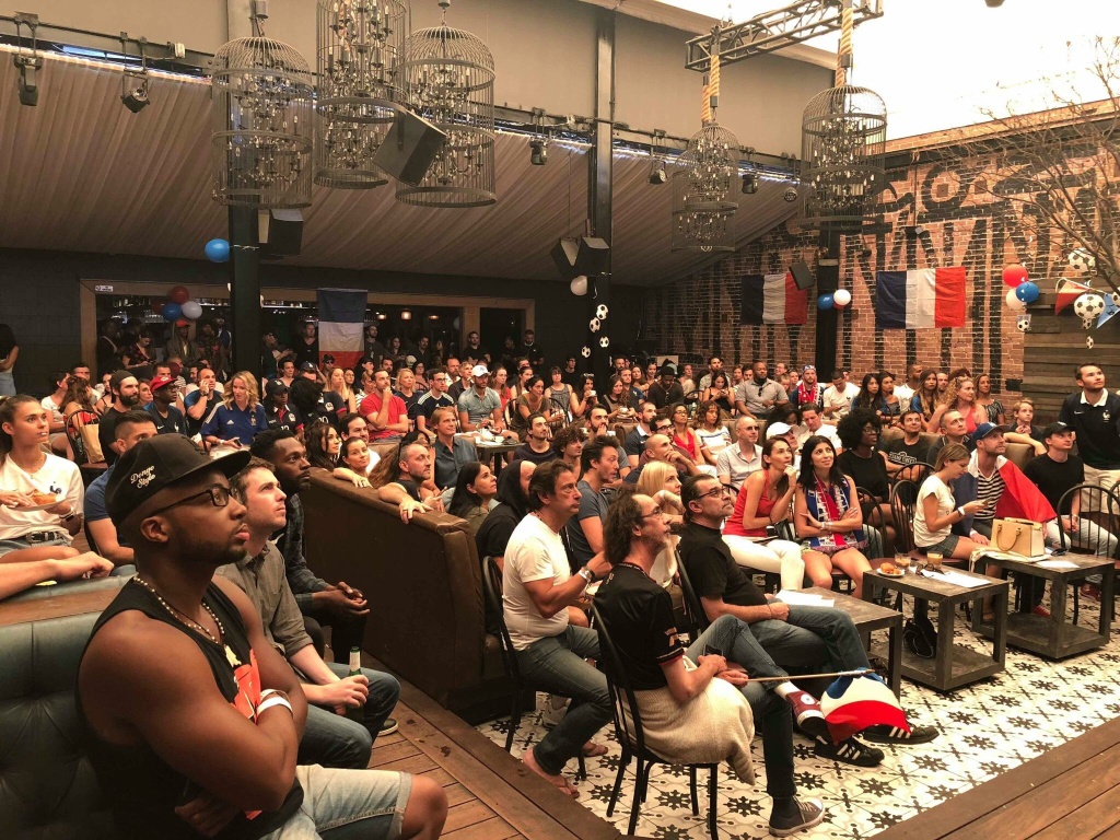 France Fans Club World Cup viewing party All eyes were on the game at the last France Fan Club event for the World Cup. (Photo by The France Fan Club)