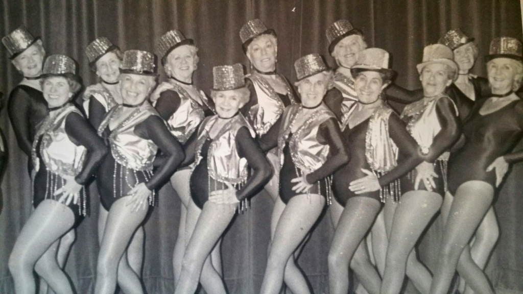Hospice paramedics Shirley Sarah Heller (2nd row, 4th from left) with the Happy Hoofers tap dance troupe.