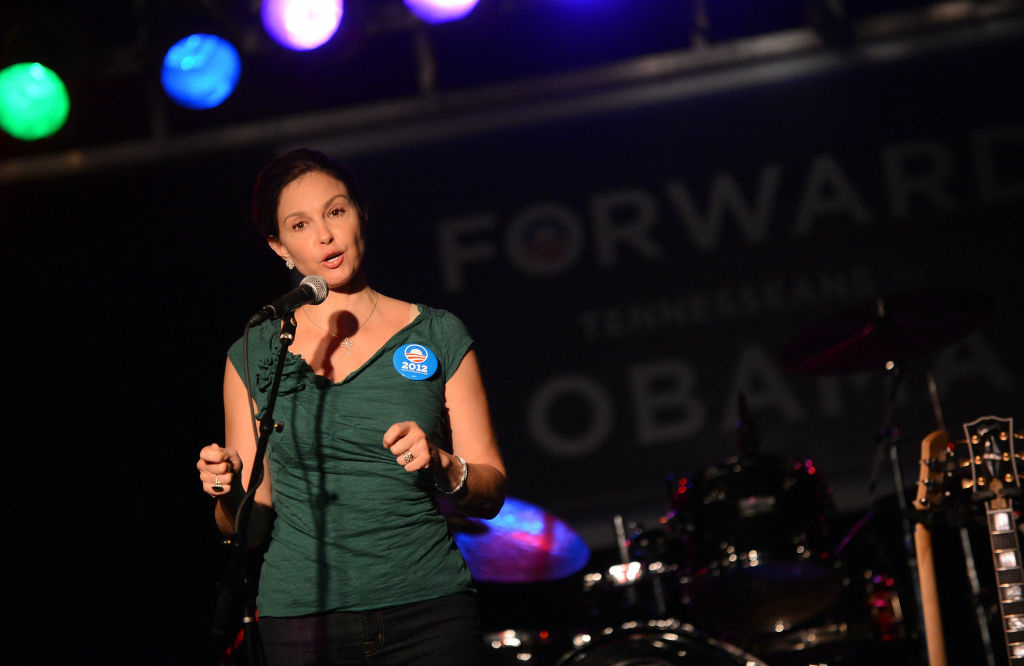 Ashley Judd & Rodney Crowell - Tennesseans For Obama Benefit Actress Ashley Judd addresses the crowd during the Tennesseans For Obama Benefit at The Cannery Ballroom on October 4, 2012 in Nashville, Tennessee.