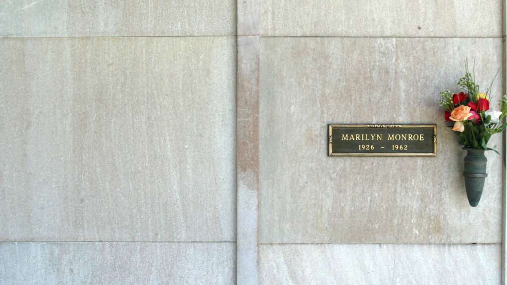 Playboy founder Hugh Hefner often spoke of how he would one day be entombed in the plot he'd bought next to Marilyn Monroe. Her crypt is at the Westwood Village Memorial Park in Los Angeles. Playboy founder Hugh Hefner often spoke of how he would one day be entombed in the plot he'd bought next to Marilyn Monroe. Her crypt is at the Westwood Village Memorial Park in Los Angeles.