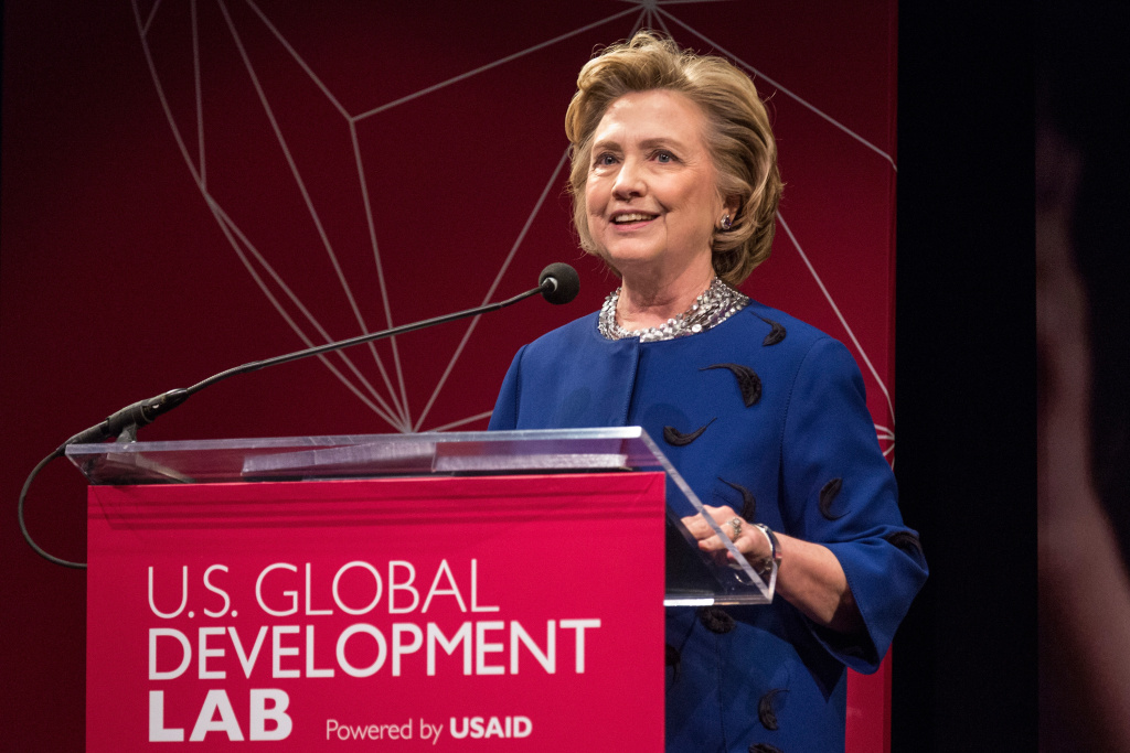 Hillary Clinton Speaks At USAID Launch Of U.S. Global Development Former U.S. Secretary of State Hillary Clinton speaks at a launch event hosted by the U.S. Agency for International Development (USAID) for a new organization, the U.S. Global Development Lab, on April 3, 2014 in New York City. The U.S. Global Development Lab will bring together 32 partners from across the public, private and non profit sector with the goal of ending extreme poverty by 2030.