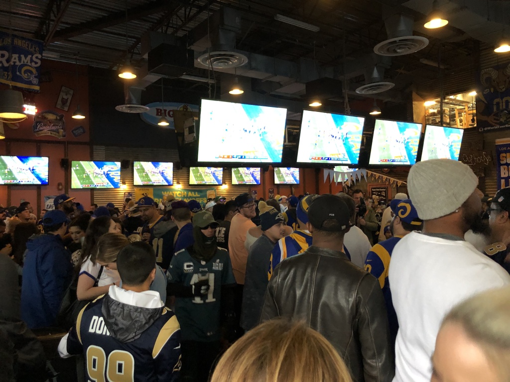 Rams Super Bowl Fans gather in a North Hollywood Rams bar for the Super Bowl.