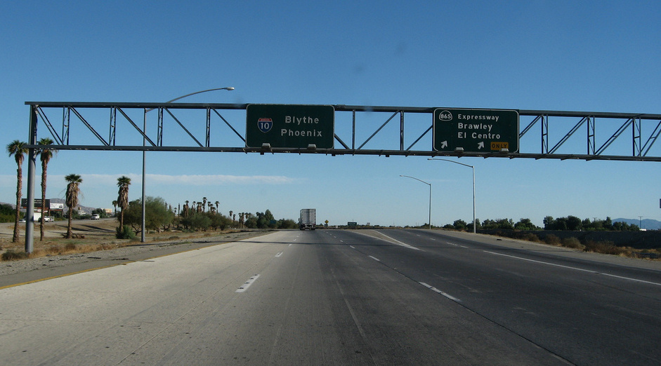 Blythe The freeway heading toward Blythe and Arizona.