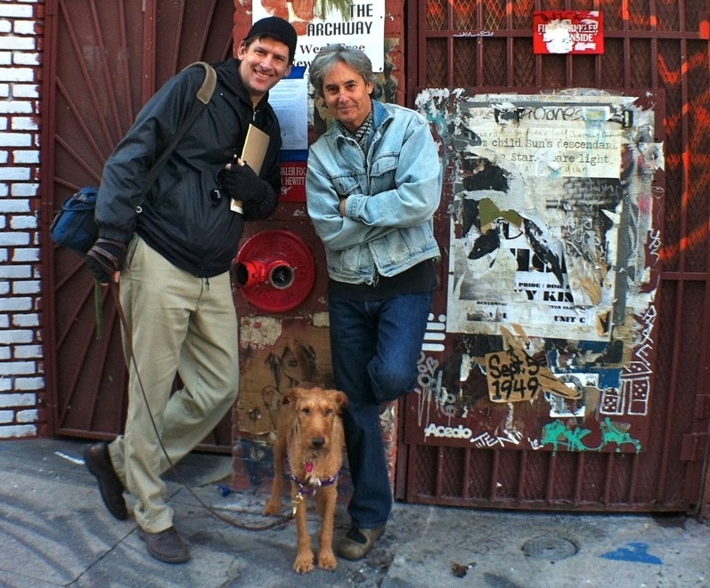 Off-Ramp host John Rabe, filmmaker Stephen Seemeyer, and Connor the dog outside the former Al's Bar in downtown LA. Off-Ramp host John Rabe, filmmaker Stephen Seemeyer, and Connor the dog outside the former Al's Bar in downtown LA.