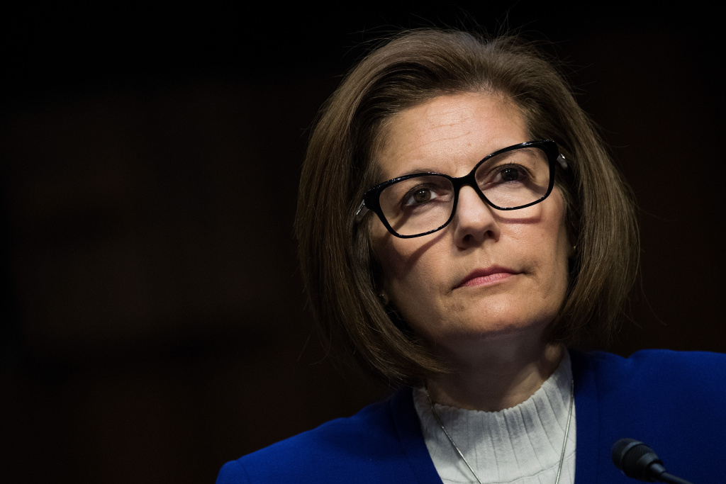 Senate Judiciary Committee Holds Hearing On Firearms Accessory Regulation And Enforcing Background Checks Sen. Catherine Cortez Masto (D-NV) testifies during a Senate Judiciary Committee hearing concerning firearm accessory regulation and enforcing federal and state reporting on December 6, 2017 in Washington, DC.