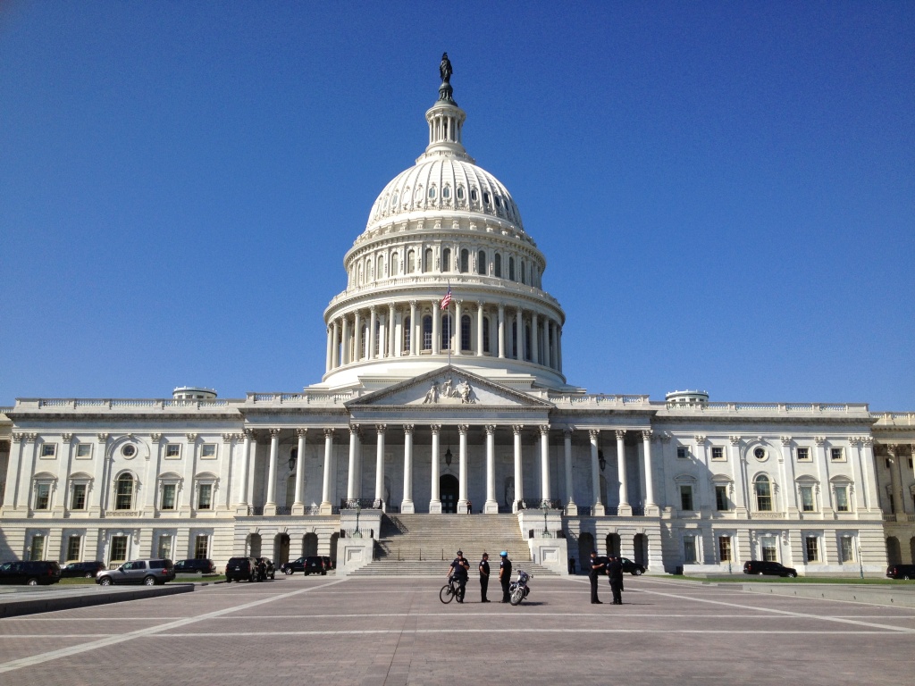 Government shutdown - U.S. Capitol Capitol Police remind visitors that the U.S. Capitol is closed for tours during the federal government shutdown on Wednesday, Oct. 2, 2013.