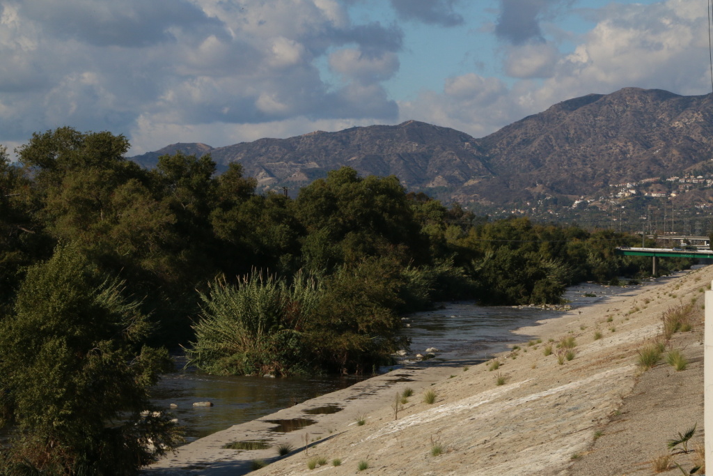 LA River View of the Los Angeles River from the Bowtie Projects adjacent to the Elysian Valley neighborhood.