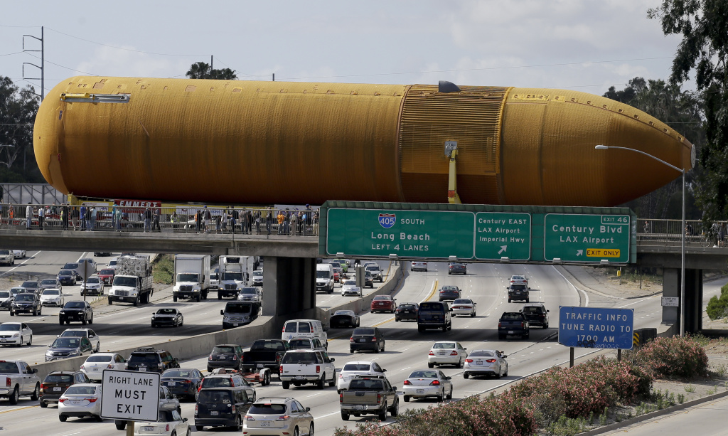 Slideshow Massive NASA fuel tank cruises through Los Angeles 89.3 KPCC