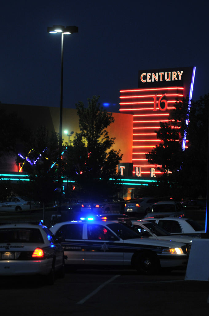 Gunman Kills At Least 10 At Screening of The Dark Knight Rises AURORA, CO - JULY 20: The Century 16 movie theatre is seen where a gunmen attacked movie goers during an early morning screening of the new Batman movie,