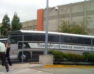 A Los Angeles County prisoner bus, June 2009. The county participates in the federal 287(g) program.