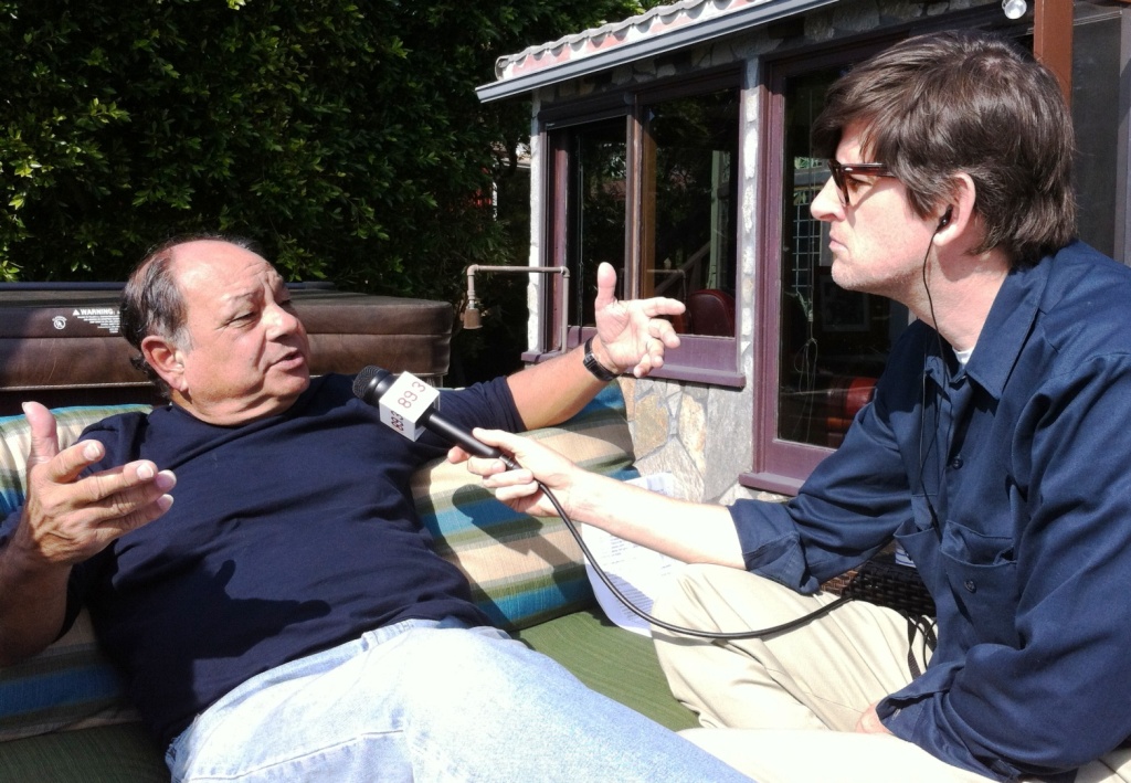 Cheech Marin (left) with Off-Ramp host John Rabe, talking about Chicano art at Marin's Malibu Cheech house. Cheech Marin (left) with Off-Ramp host John Rabe, talking about Chicano art at Marin's Malibu Cheech house.