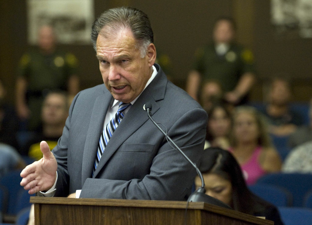 File photo: OCDA Tony Rackauckas, Orange County's elected district attorney, interviews a witness during a 2015 hearing into the death of Kelly Thomas, a homeless man.