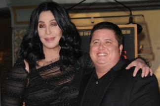 Mercer 18172 Singer and actress Cher, poses with her son Chaz Bono after he underwent gender reassignment surgery. Bono's transition is chronicled in a documentary called,
