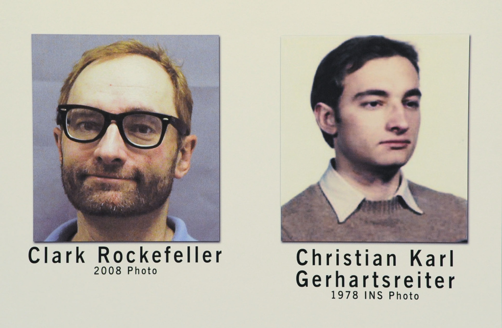 Christian Karl Gerhartsreiter Clark Rockefeller Photographs of Christian Karl Gerhartsreiter, also known as Clark Rockefeller, are seen on display during a news conference, Friday, Aug. 15, 2008 at a Federal Bureau of Investigation office in Boston. The FBI said Friday that it pulled fingerprints off decades-old immigration papers to identify the kidnapping suspect who calls himself Clark Rockefeller as a German man who came to the U.S. as a youth and later adopted several aliases.