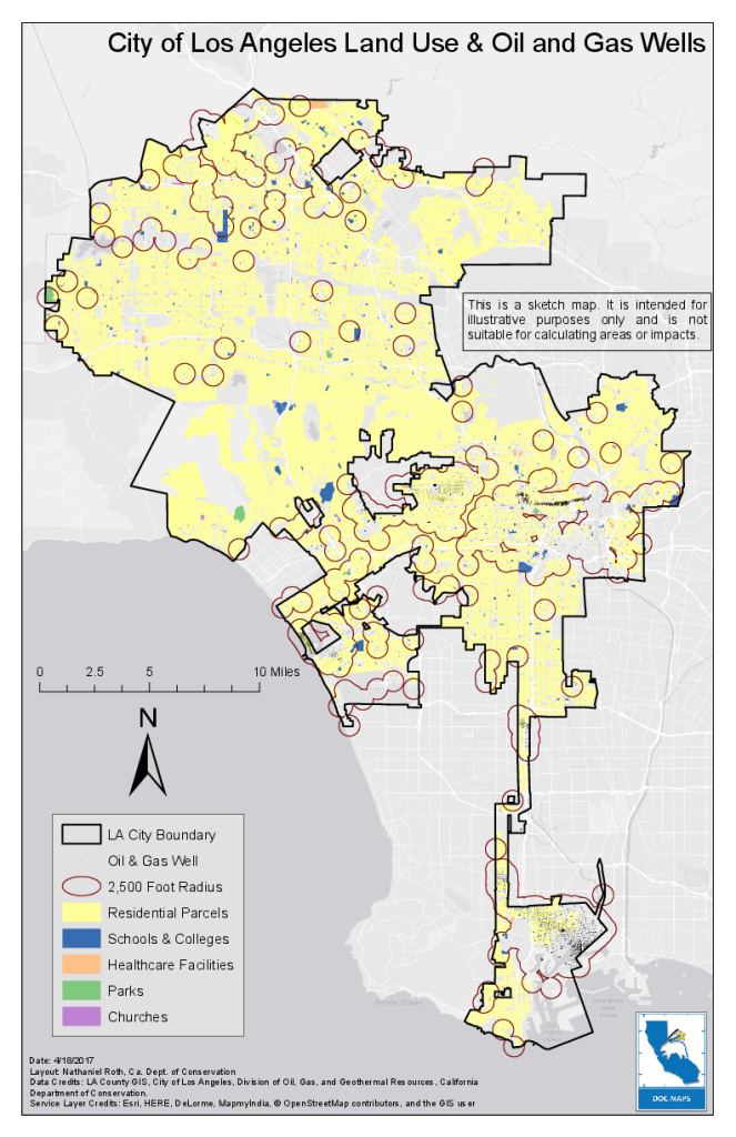 DOGGR estimates approximately 90% of the city's oil wells are within a 2,500-foot buffer around homes, schools, parks, medical facilities and other public places.