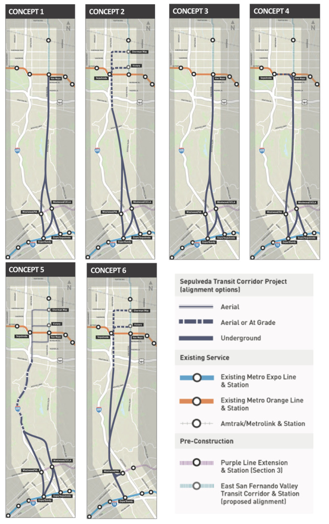 Maps of the potential routes, for the proposed Sepulveda transit center project. Maps of the potential routes, for the proposed Sepulveda transit center project.