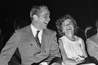 Sargent Shriver and his wife Eunice Kennedy Shriver share a laugh in this 1968 file photo.