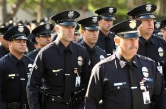 Mercer 12407 LAPD officers in Downtown Los Angeles.
