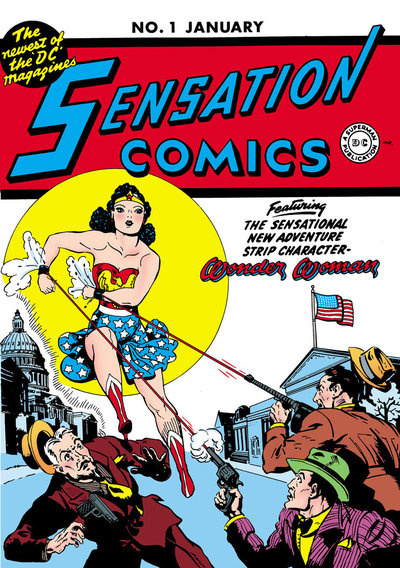1942---sensational-comics_custom-da00b306861b27677e7af9b083bfaa79a5035f91-s400-c85.jpg Wonder Woman on the cover of Sensation Comics #1 in 1942. In the early years, every issue of Wonder Woman had a four-page centerfold featuring a biography of a real-life woman of achievement, including Susan B. Anthony and Sojourner Truth.