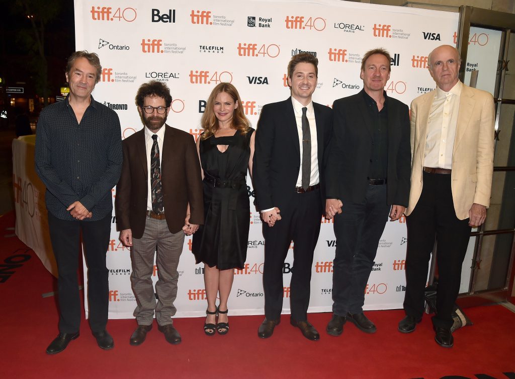 2015 Toronto International Film Festival - TORONTO, ON - SEPTEMBER 15: (L-R) Composer Carter Burwell, Director Charlie Kaufman, Actress Jennifer Jason Leigh; Directors Duke Johnson, Actor David Thewlis and Actor Tom Noonan attend the