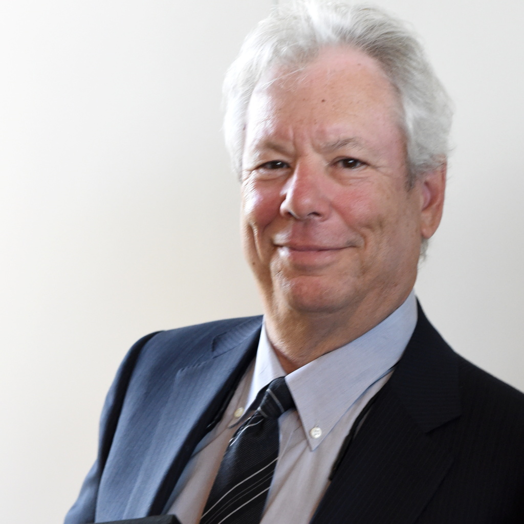 U.S. economist Richard Thaler poses for the media after being awarded with the 2014 Global Economy Prize of the Kiel Institute for World Economy in Kiel, northern Germany,in 2014. Thaler won the 2017 Nobel Prize in Economics.