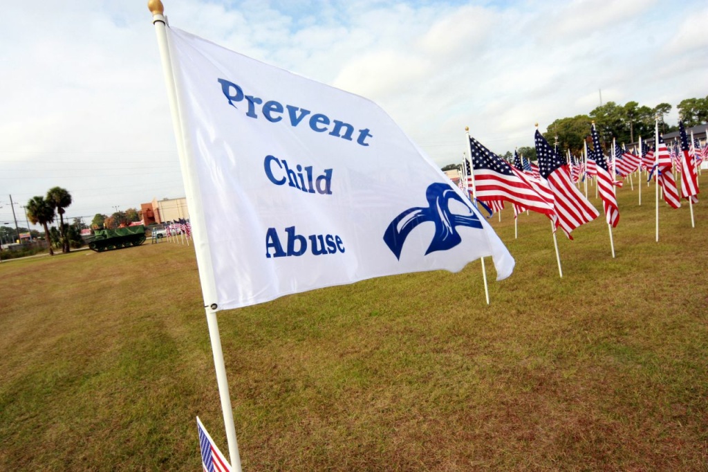 A flag for Child Abuse Prevention Month. A flag for Child Abuse Prevention Month.