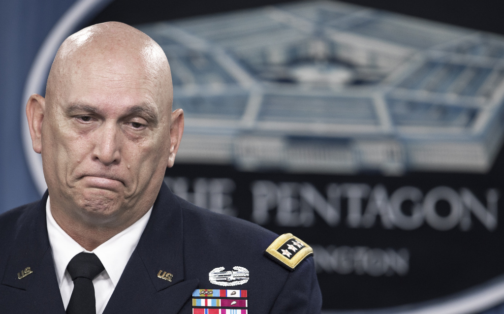 US-DEFENSE-BUDGET-ODIERNO US Army Chief of Staff Gen. Ray Odierno delivers a briefing during a press conference at the Pentagon June 25, 2013 in Washington, DC. Gen. Odierno announced major force structure cuts on Tuesday that will slash the number of brigade combat teams to 33 from the current 45. Odierno went on to say that further shrinkage of the defense budget would require deeper cuts and decrease the Army's overall combat power.
