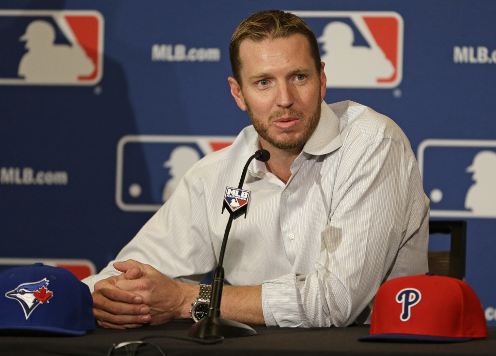 Small-Plane-Crash-Florida In this Dec. 9, 2013, file photo, two-time Cy Young Award winner Roy Halladay answers questions after announcing his retirement after 16 seasons in the major leagues with Toronto and Philadelphia at the MLB winter meetings in Lake Buena Vista, Fla. Authorities have confirmed that former Major League Baseball pitcher Roy Halladay died in a small plane crash in the Gulf of Mexico off the coast of Florida, Tuesday, Nov. 7, 2017.