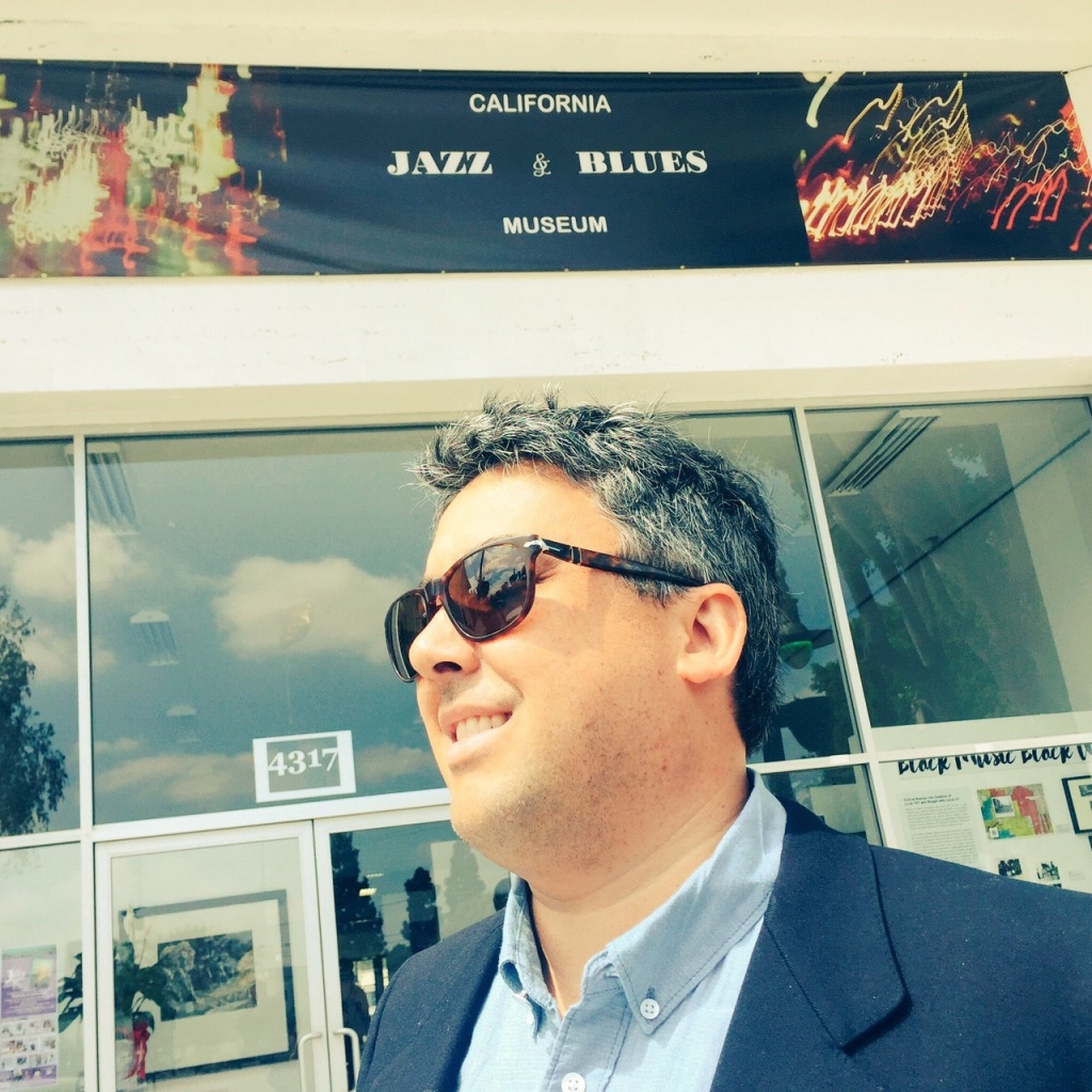 Jazz pianist and Off-Ramp contributor Sean J. O'Connell outside Barbara Morrison's California Jazz and Blues Museum in Leimert Park in South LA. Jazz pianist and Off-Ramp contributor Sean J. O'Connell outside Barbara Morrison's California Jazz and Blues Museum in Leimert Park in South LA.