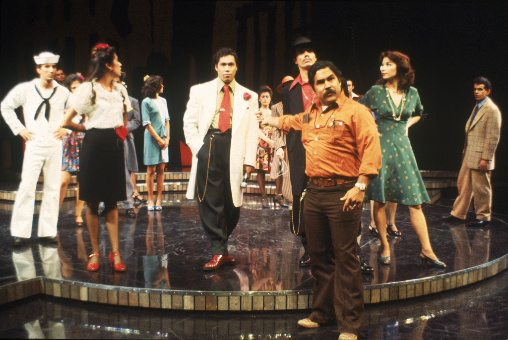 Luis Valdez (center right) with the cast of the 1978 production of “Zoot Suit” at the Mark Taper Forum. Luis Valdez (center right) with the cast of the 1978 production of “Zoot Suit” at the Mark Taper Forum.