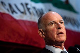 California Governor-elect Jerry Brown speaks during a press conference at his campaign headquarters on November 3, 2010 in Oakland, California.