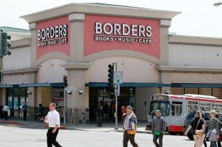 Pedestrians walk by a Borders Bookstore in San Francisco, California. Borders Group Inc., the nation's second largest bookstore chain, announced today that it will liquidate the company after they failed to find a buyer following a Chapter 11 bankruptcy filing and attempted reorganization in February. Nearly 400 stores will close and an estimated 11,000 jobs will be lost.
