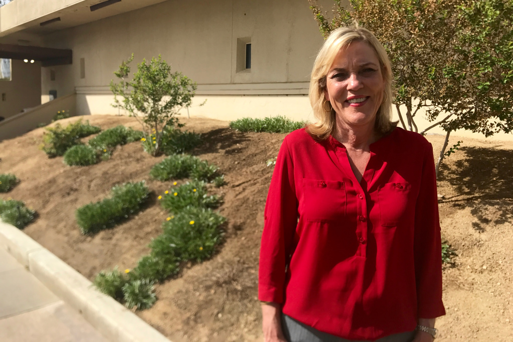 Kathryn Barger, chief deputy to termed-out Supervisor Mike Antonovich, outside the Antelope Valley Senior Center. Barger is running for the open seat for District 5. Kathryn Barger, chief deputy to termed-out Supervisor Mike Antonovich, outside the Antelope Valley Senior Center. Barger is running for the open seat for District 5.