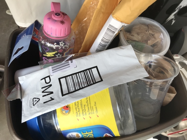 Jill Replogle collected her family's plastic trash during December so that she could compare it after a month of attempted plastic-free living