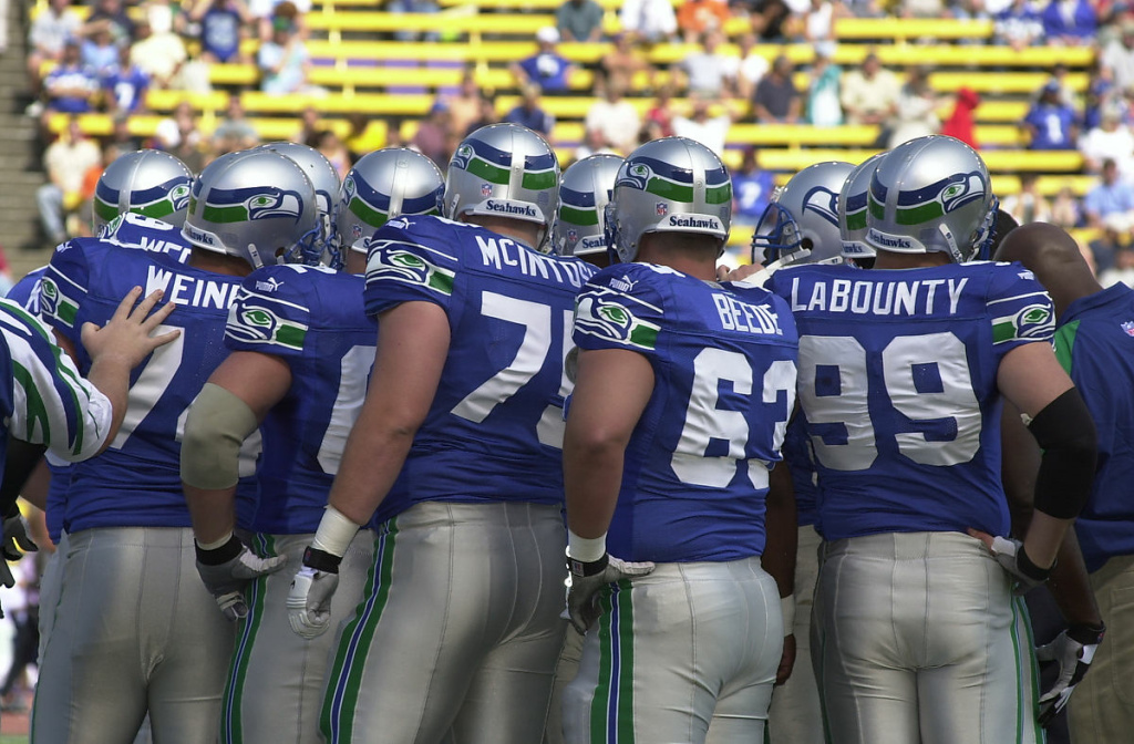Seattle Seahawks Seattle Seahawks huddle in 2000