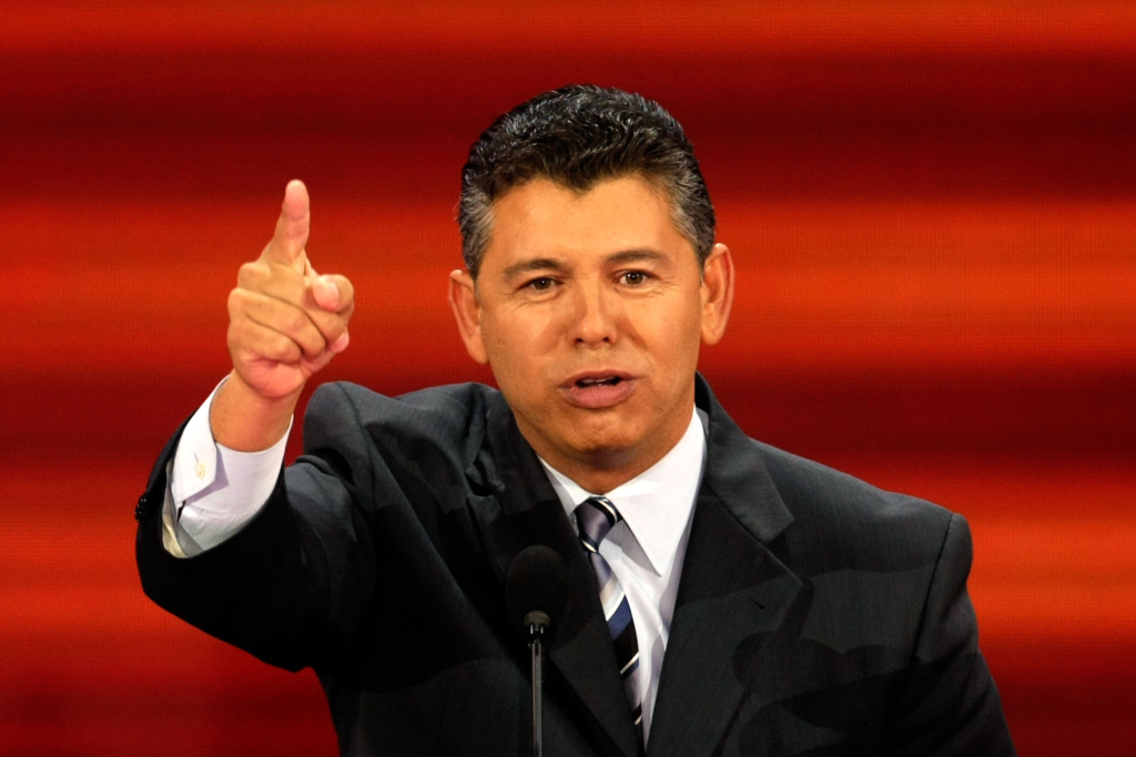 2008 Republican National Convention: Day 3 California Republican State Sen. Abel Maldonado speaks on day three of the Republican National Convention (RNC) at the Xcel Energy Center on September 3, 2008 in St. Paul, Minnesota.