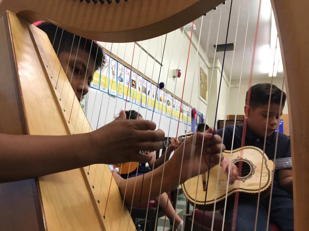 Haddon STEAM Elementary Music Mariachi Band LAUSD Students in Haddon STEAM Academy's mariachi band play during practice on June 3, 2016. The band meets as an elective class during the school day. Students play donated instruments and, during performances, wear authentic trajes (suits) valued at $300 apiece. Principal Richard Ramos sought to start the program as a means of breathing new life into the school, which was struggling when he arrived in 2014.